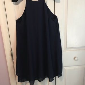 Soprano Navy Blue Lined Mini Dress